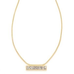 Kendra Scott Gold Leanor Necklace With Platinum Drusy